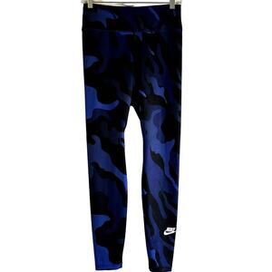 Nike Dri Fit One Tights Leggings USWNT USA Olympics Soccer Camo Blue Medium
